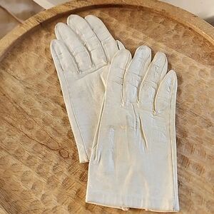 100% Silk & Leather Vintage Gloves WP 9633